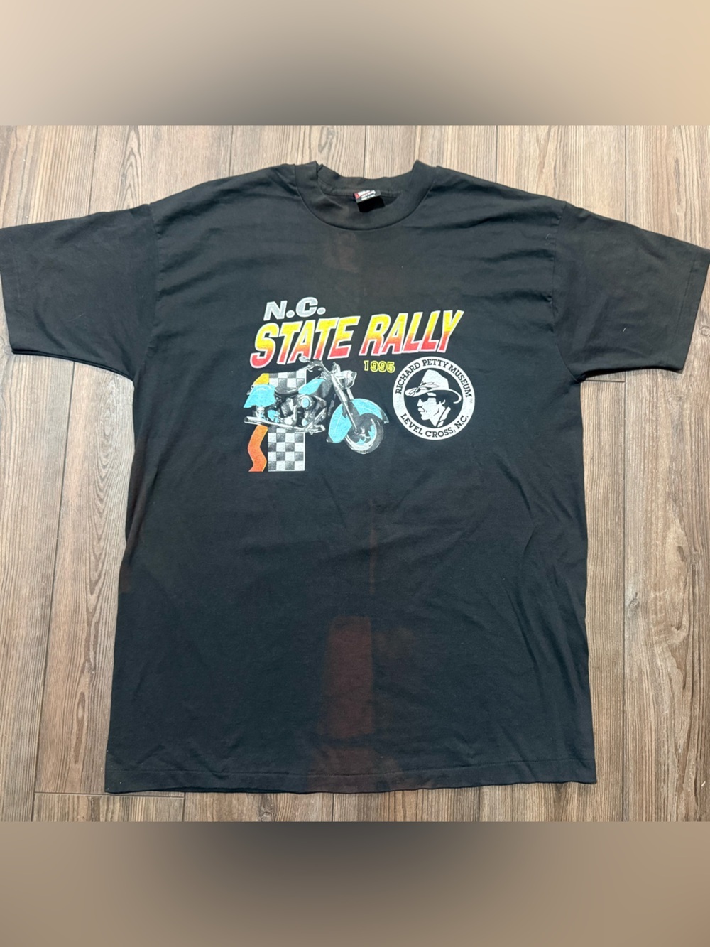 Vintage 1995 NC State Rally Richard Petty Salem Sportswear Tee XXL Rare